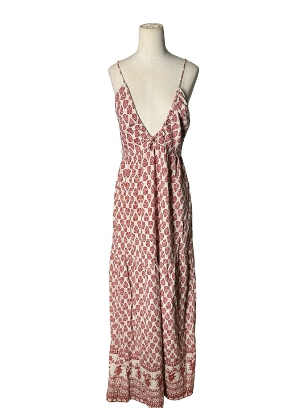 Sim & Sam - RUST BORDER SL HALTER V NECK LINEN BLEND - Picture 10 of 11